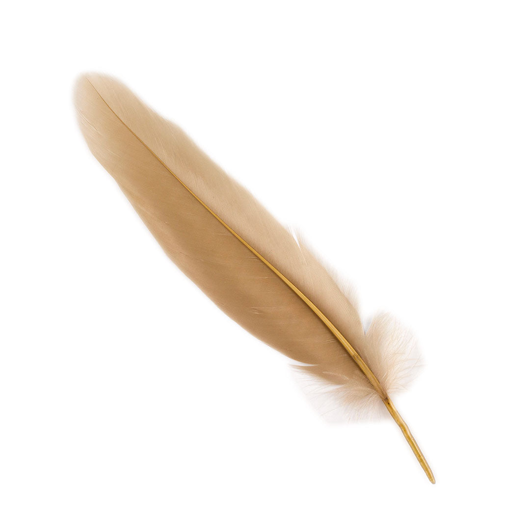 Goose Satinette Feathers Dyed - Camel - 1/4 lb