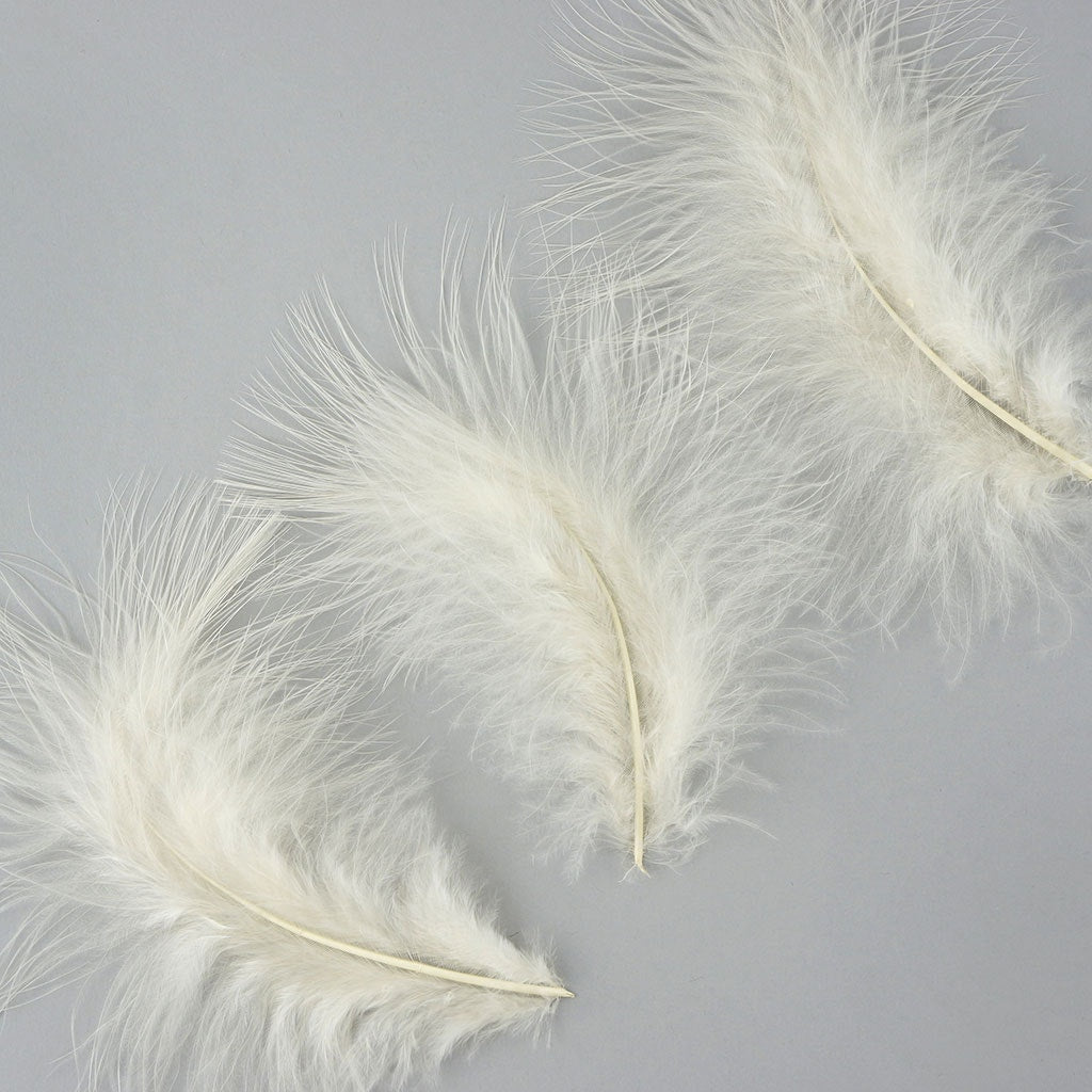 Loose Turkey Marabou Feathers 3-8" Dyed - Eggshell