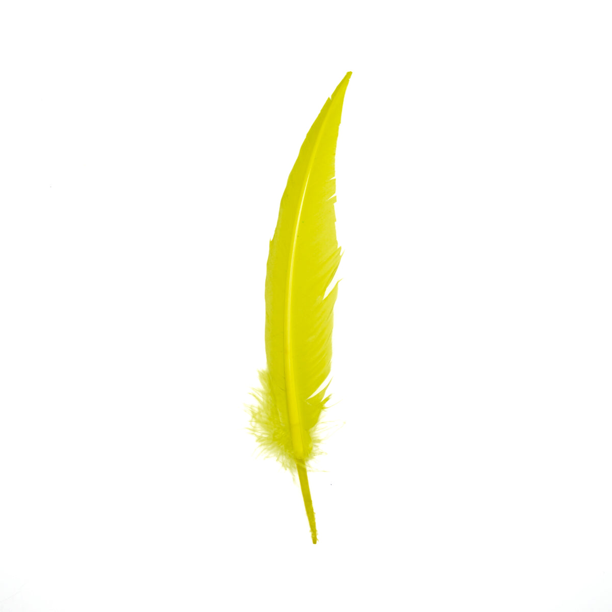 Fluorescent Yellow Dagger Turkey Quill Feathers 9-12"