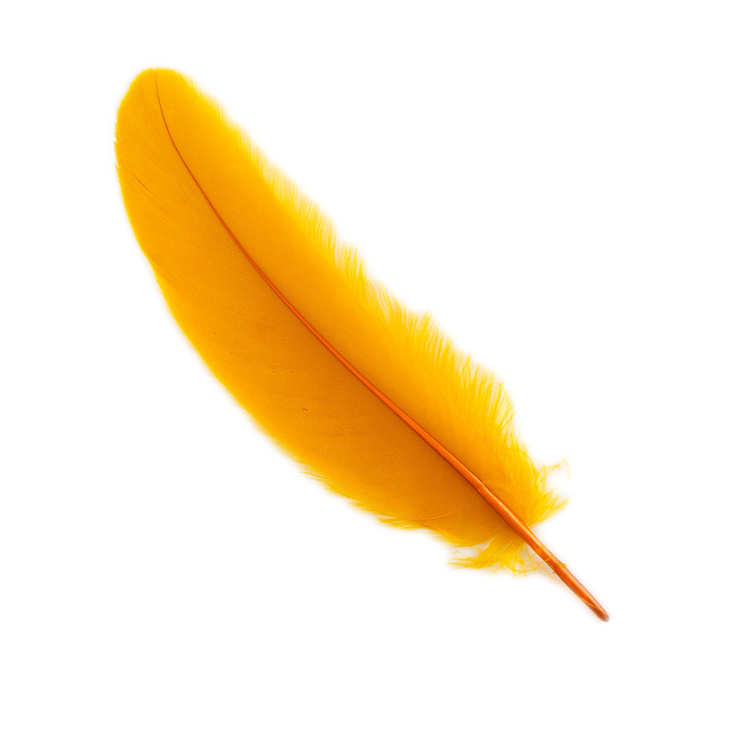 Goose Satinette Feathers Dyed - ANTIQUE GOLD - 1/4 lb