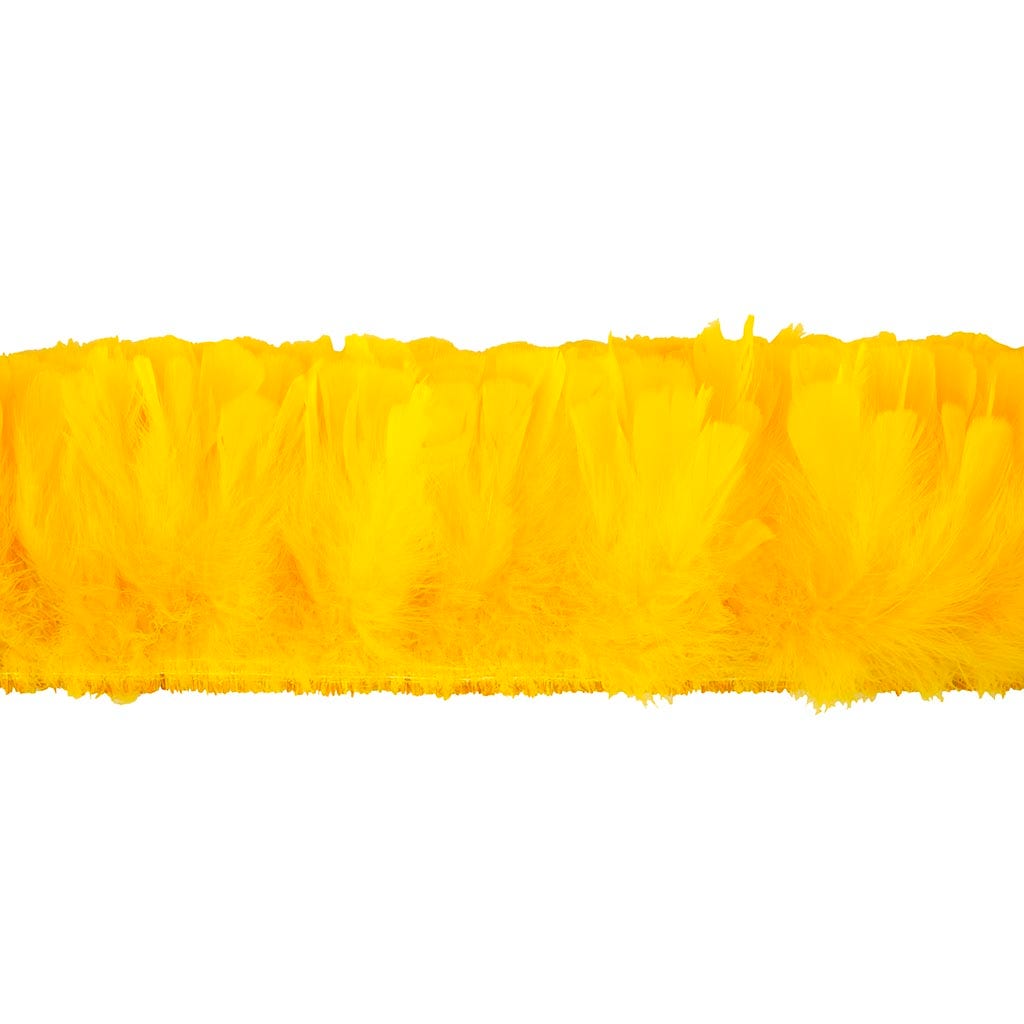 Parried Turkey Ruff Feathers - 1/2YD - Gold