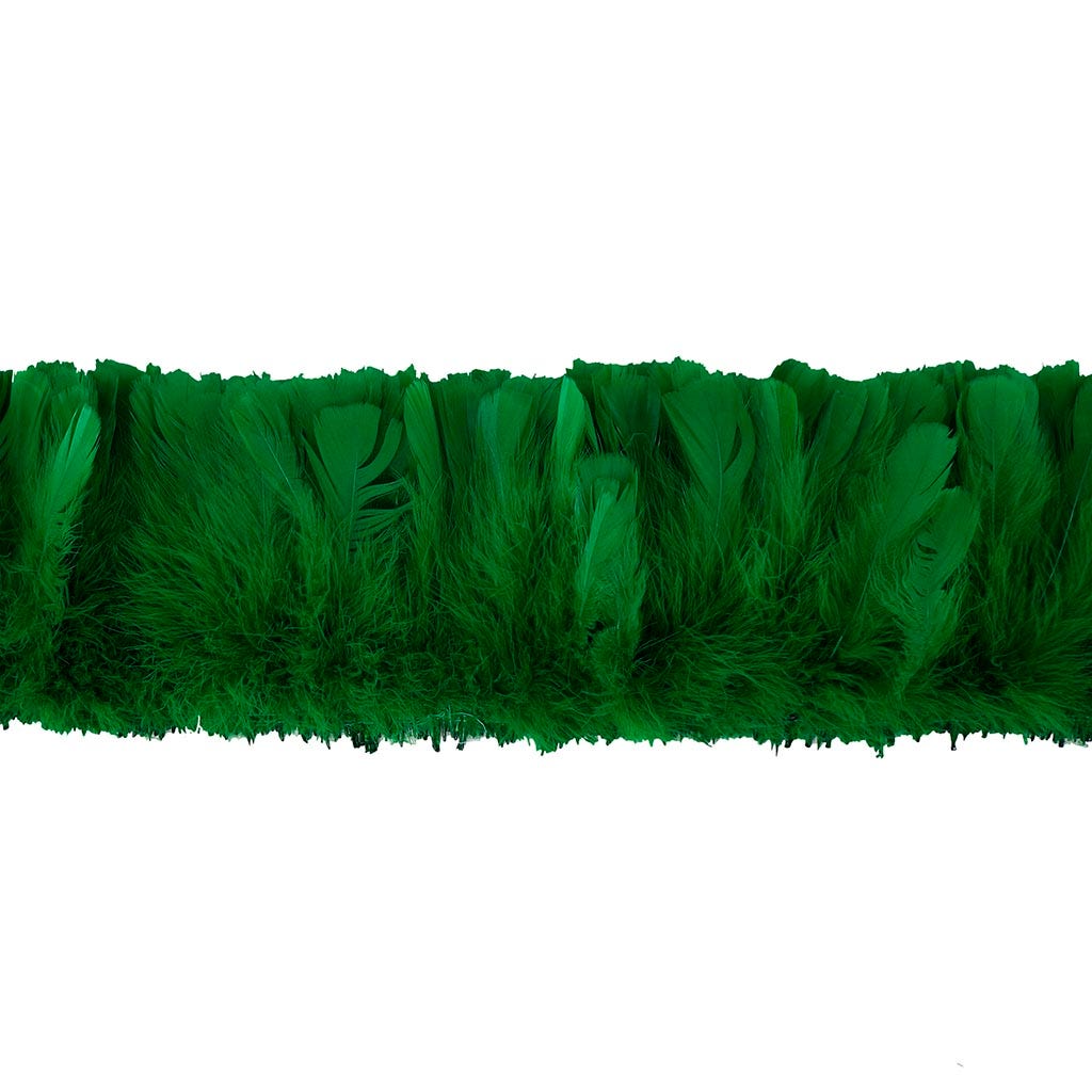 Parried Turkey Ruff Feathers - 1/2YD - Kelly