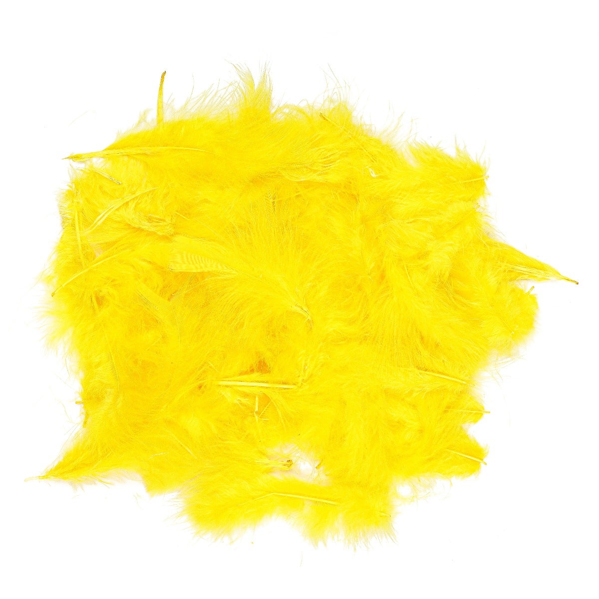 Loose Turkey Marabou Feathers 3-8" Dyed - Yellow