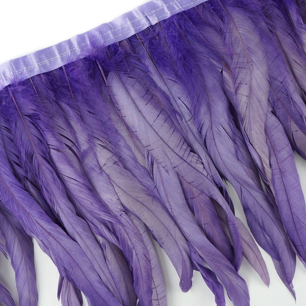 Bleach Dyed Coque Tail Fringe - 10-12" - Fl Lilac