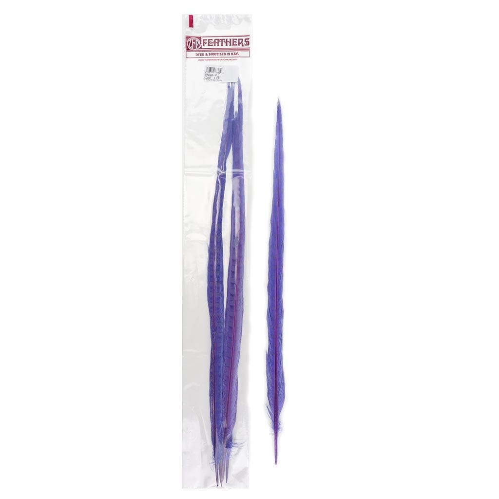 Ringneck Pheasant Tails Bleached & Dyed Fl Lilac