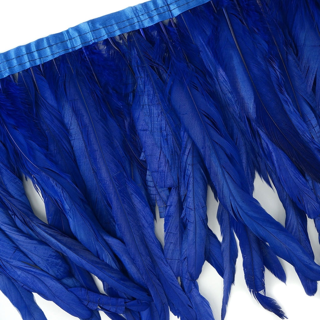 Bleach Dyed Coque Tail Fringe - 10-12" - Royal
