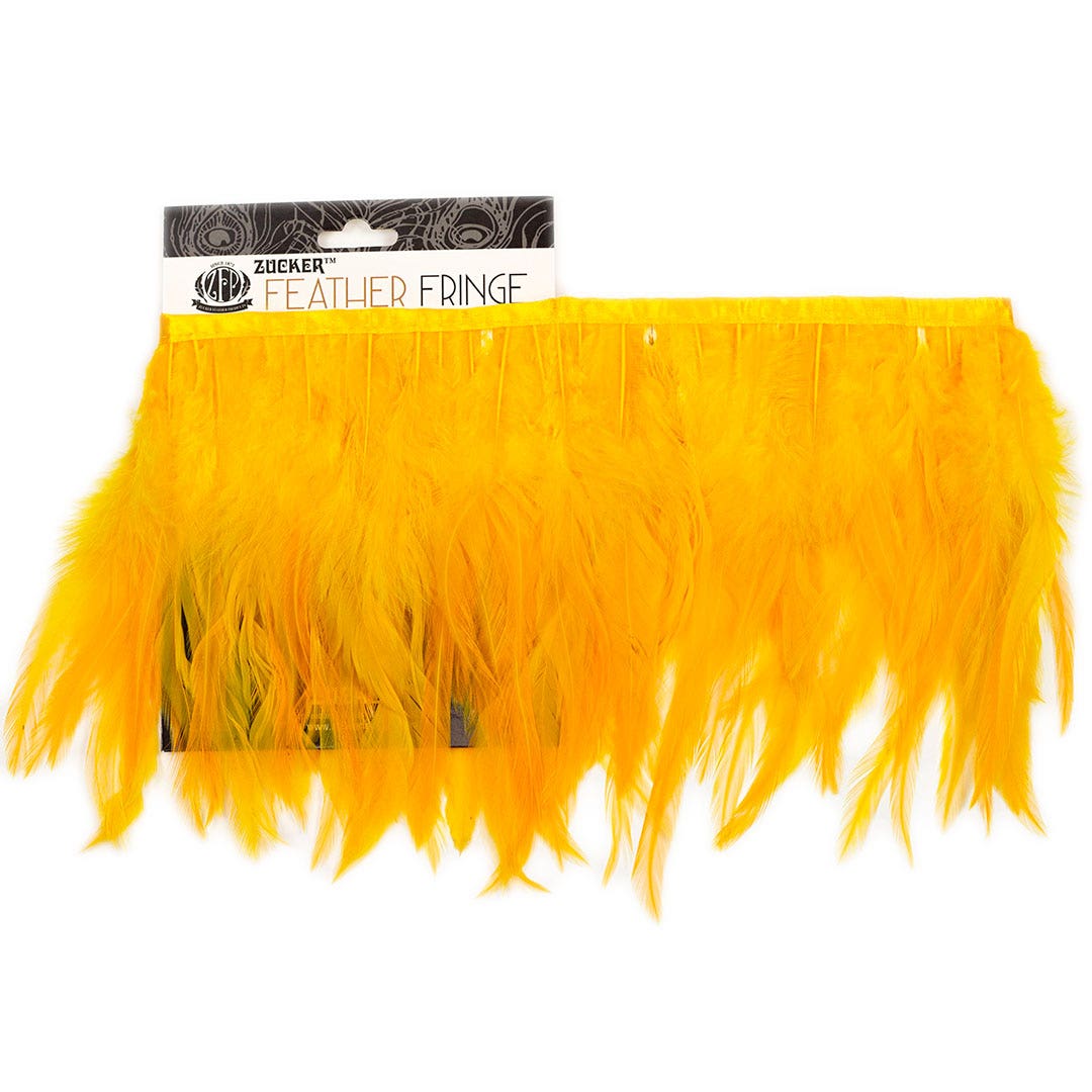 Rooster Saddle Fringe on Bias 6-8" x 1 YD-Gold