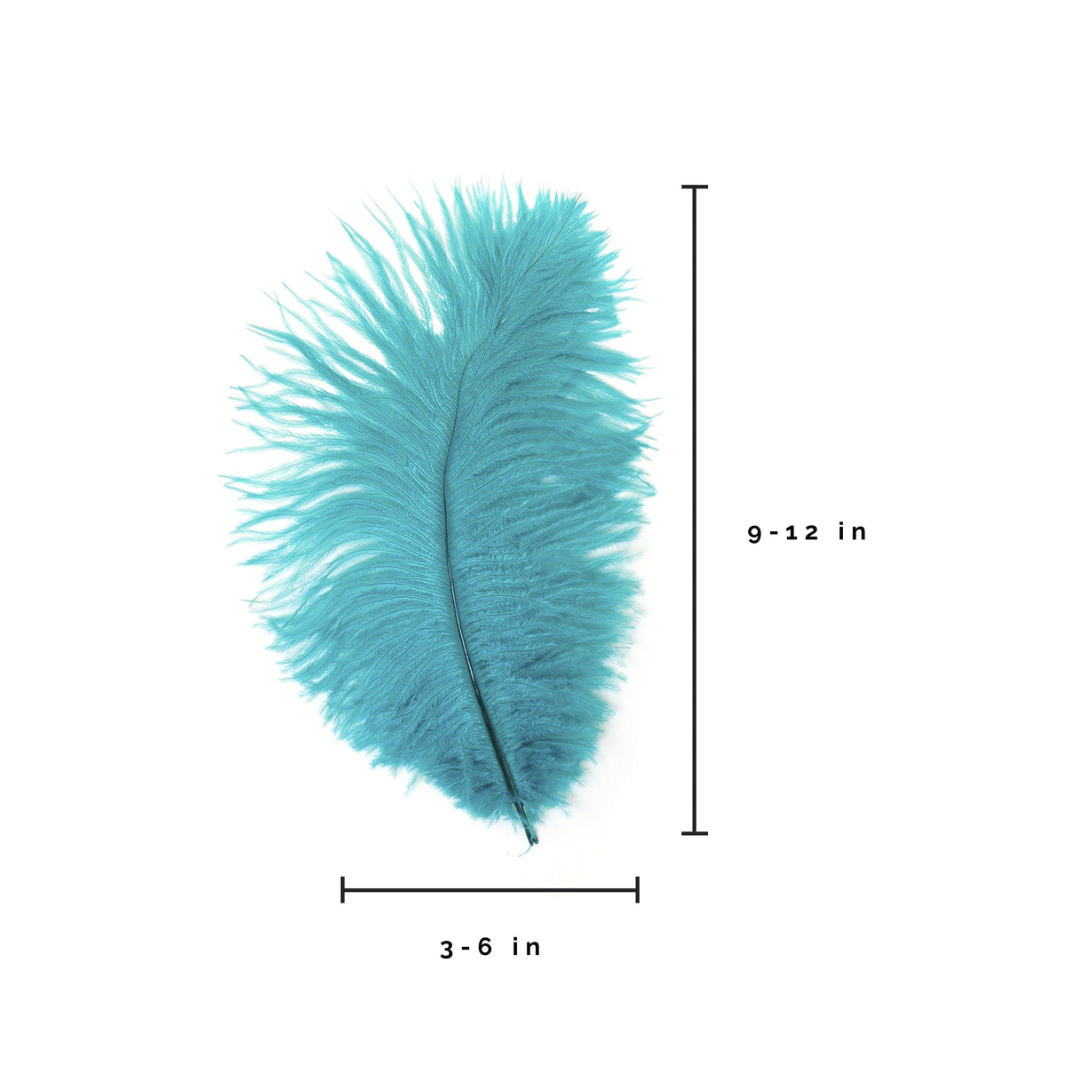 Bulk Feather Ostrich Drabs - 9-12" 1/4 lb Dark Aqua