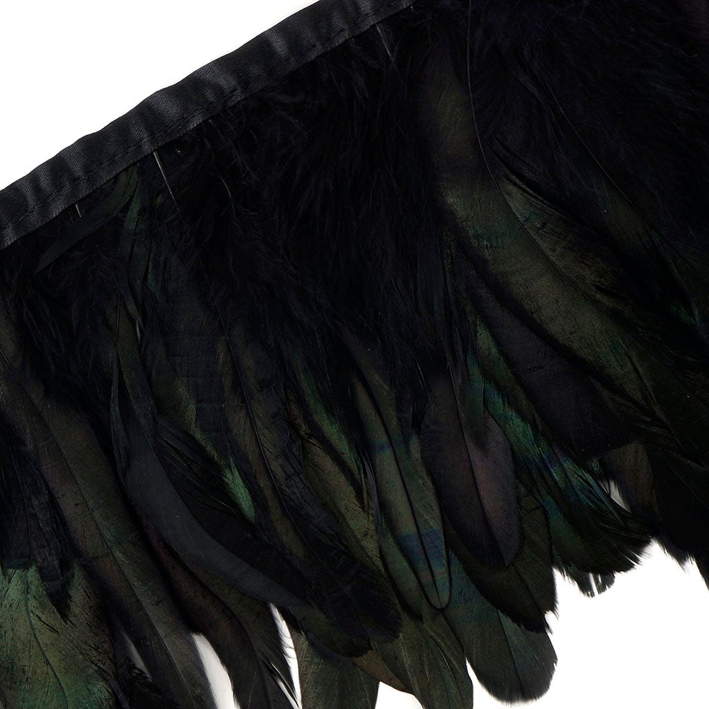 Half Bronze-Irid Coque Fringe - Black/Iridescent