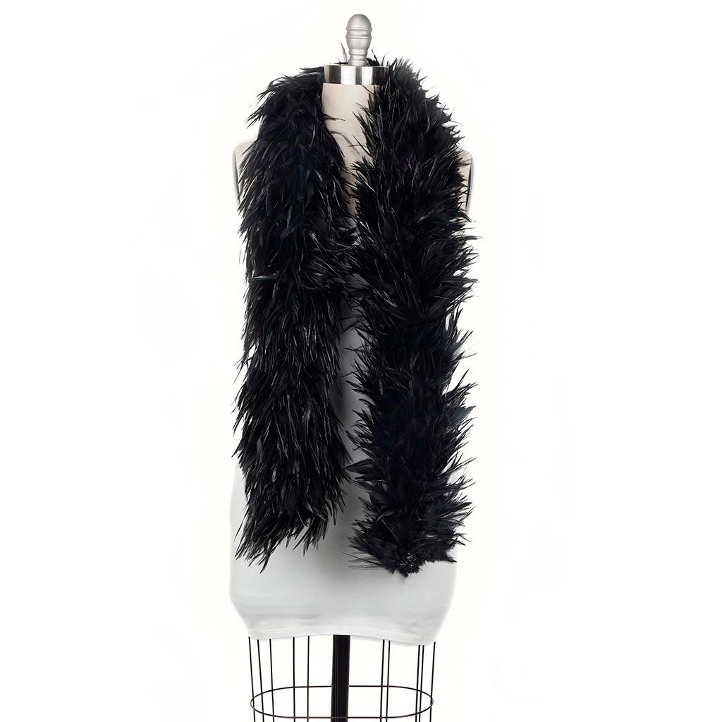 Rooster Hackle Boa Dyed - Black