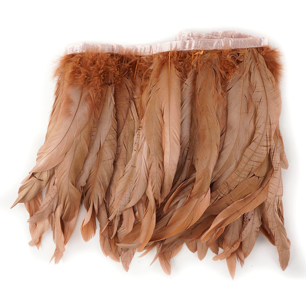 Bronze Iridescent Coque Fringe - 8 -10" - Metallic Copper