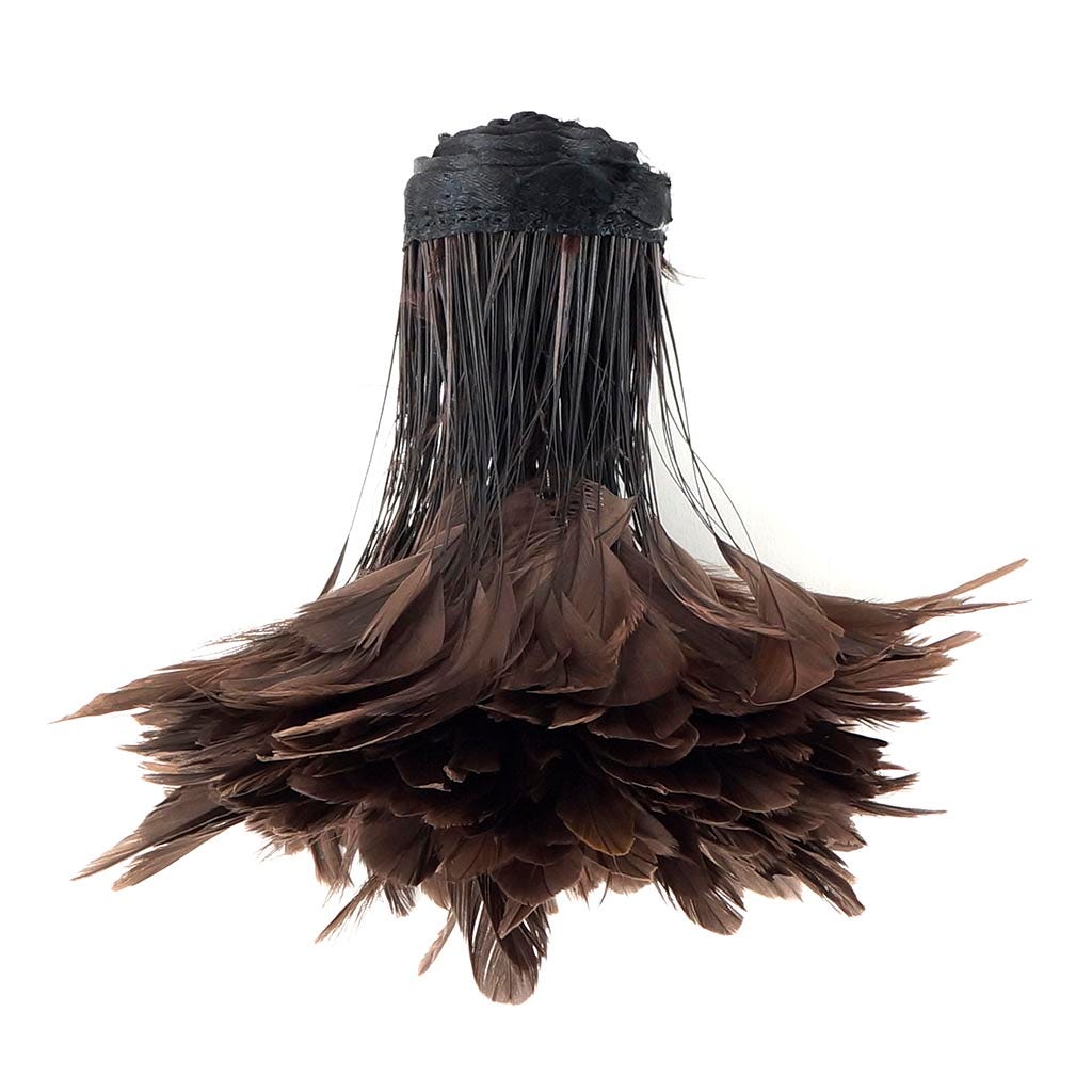Stripped Bleached Coque Fringe - Brown