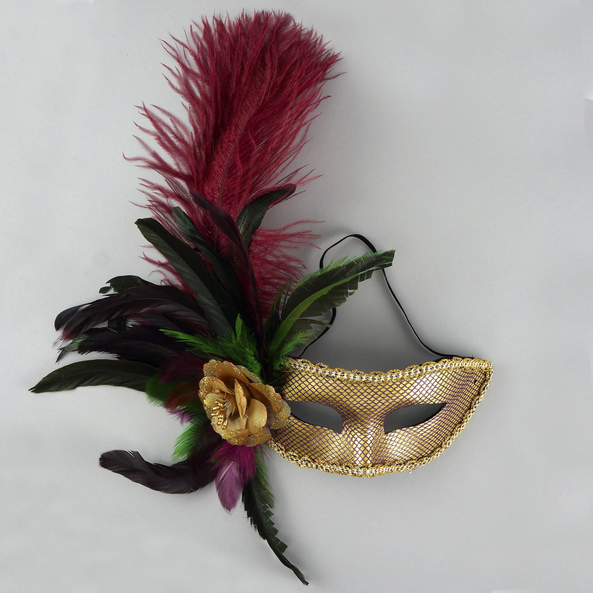 Bulk Feather Ostrich Drabs - 9-12" 1/4 lb Burgundy