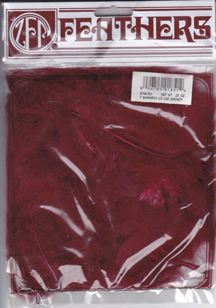 Loose Turkey Marabou Dyed - Burgundy