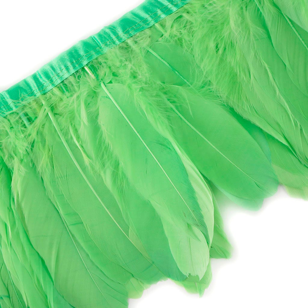 Parried Goose Pallet Feather Fringe - Apple