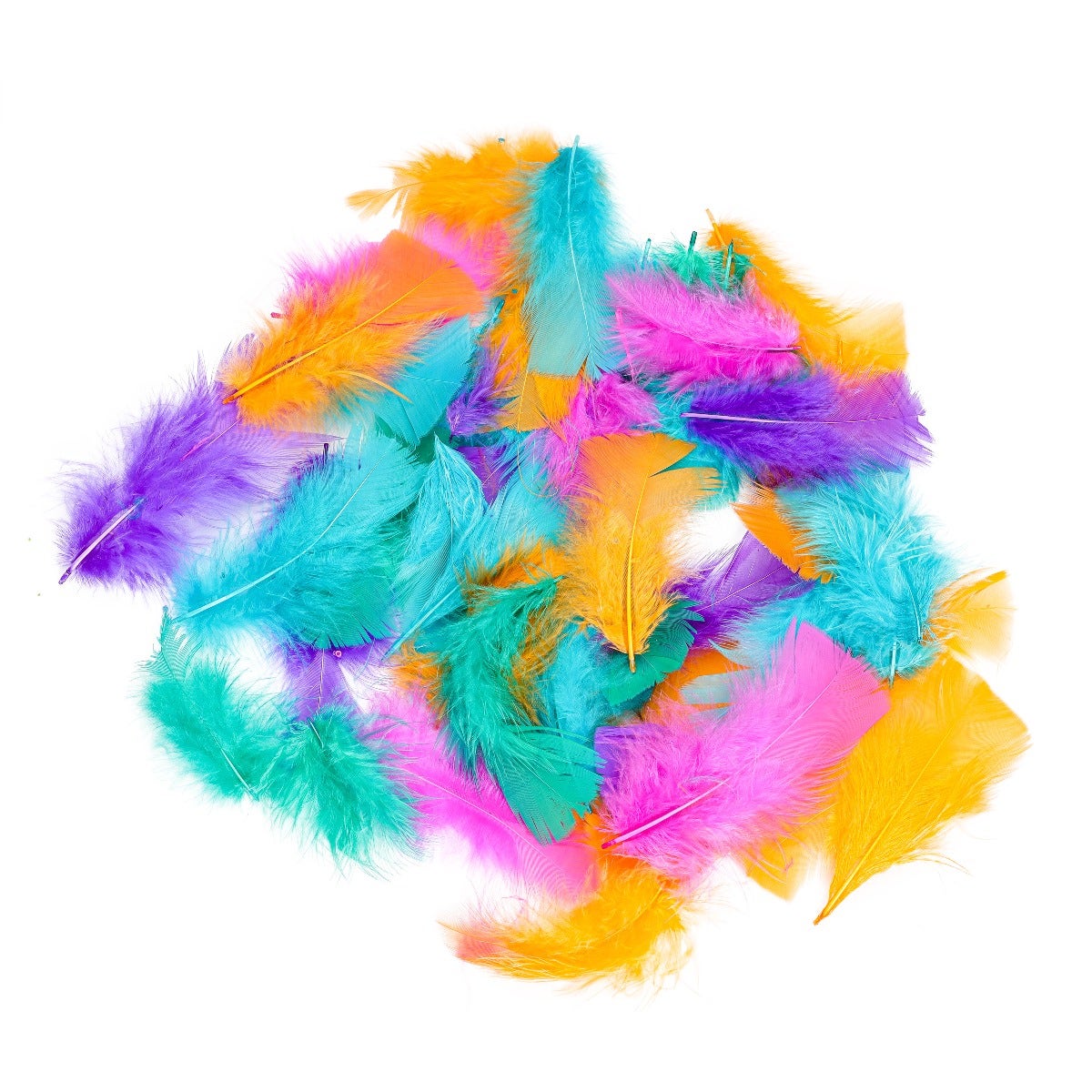 Loose Turkey Plumage Mix Dyed - Carnival Mix