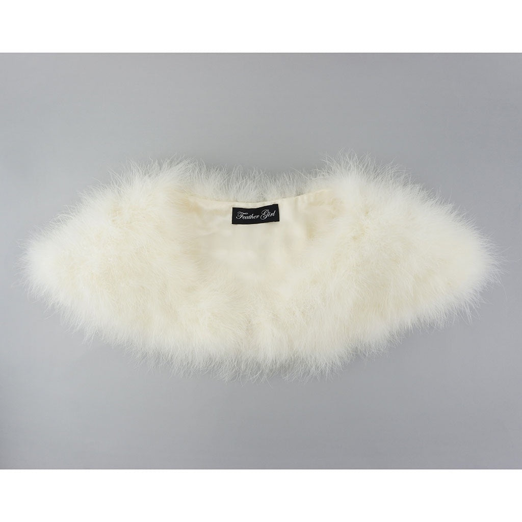Marabou Feather Shawl w/Hook - Ivory