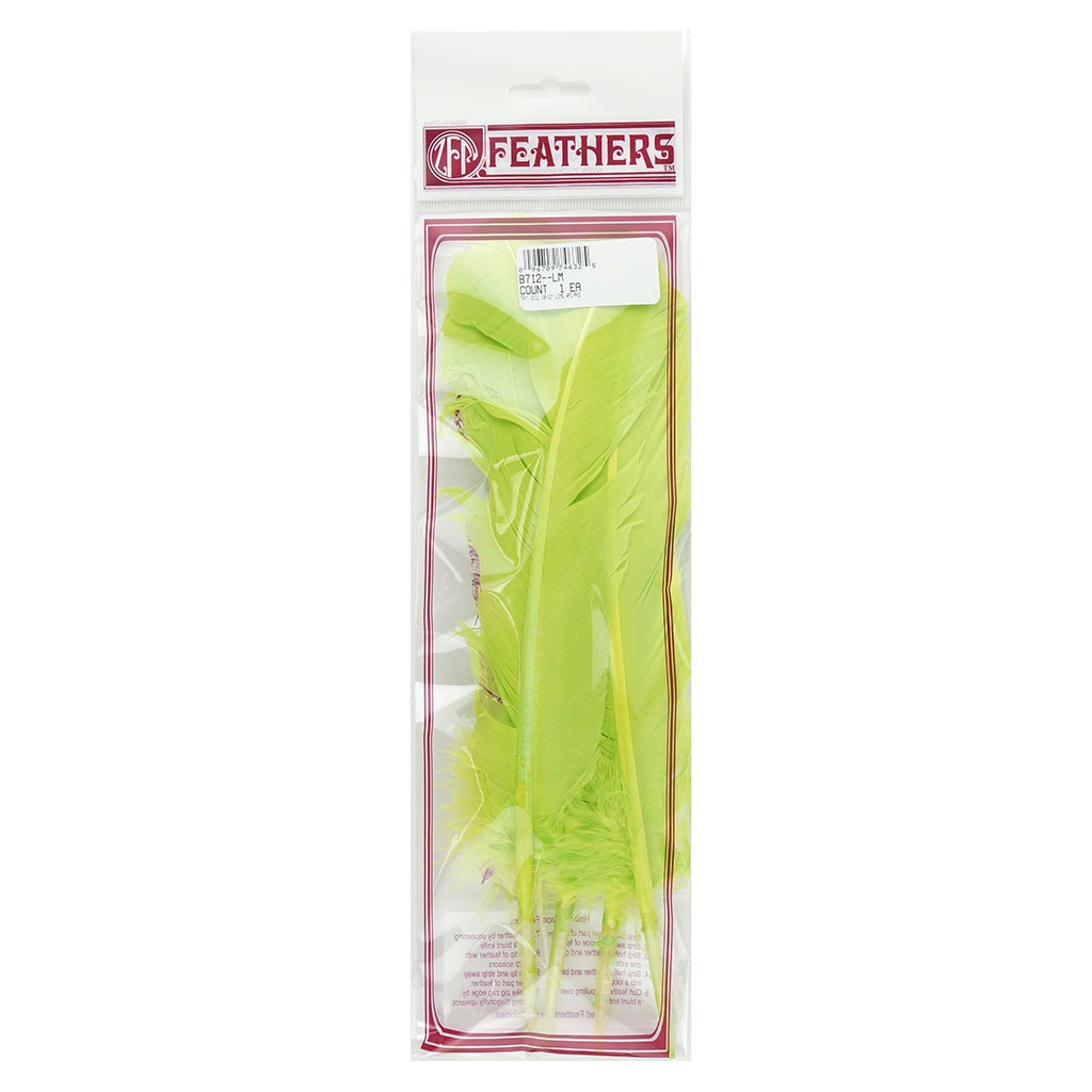 Turkey Quills Dyed Feathers - Lime Green