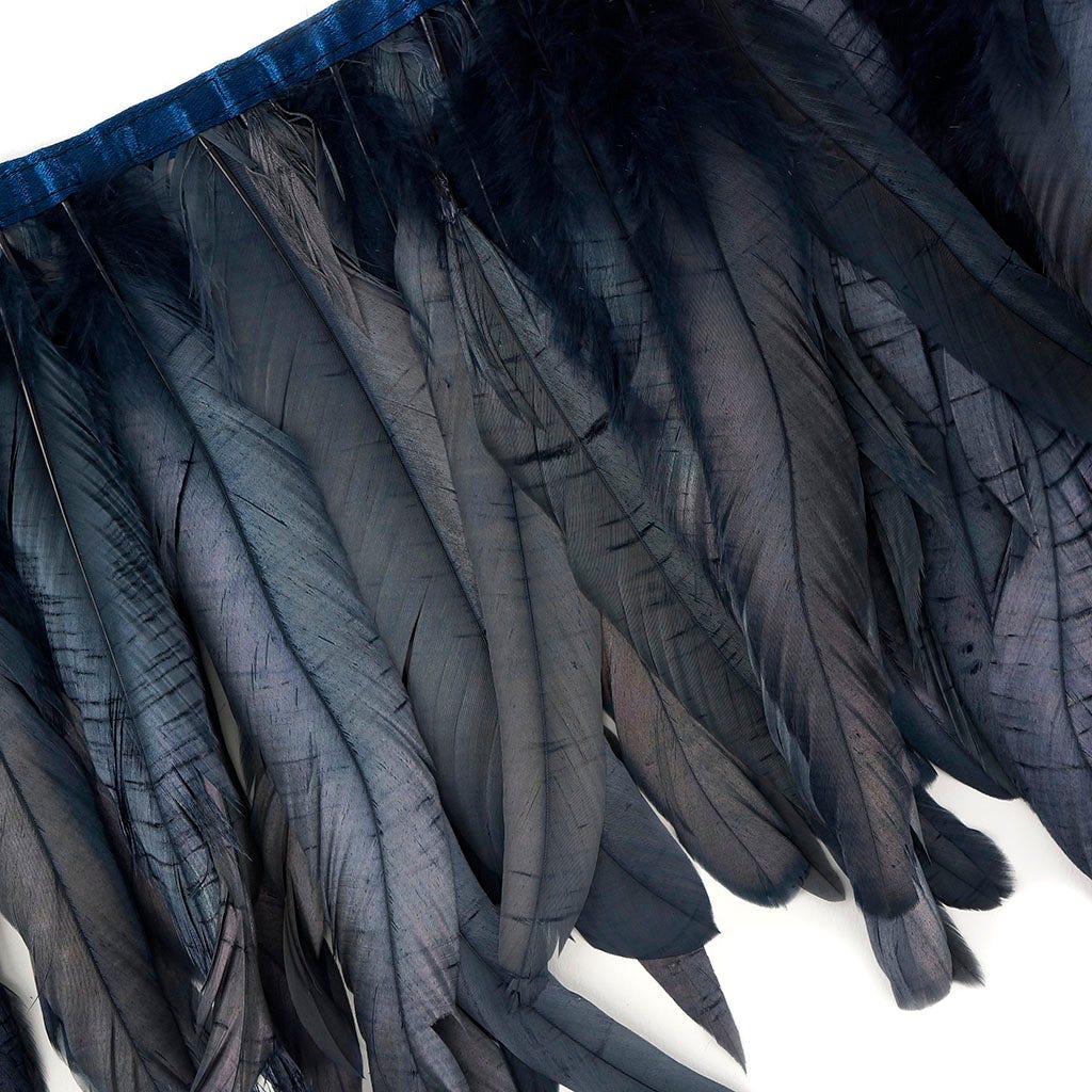Bronze Iridescent Coque Fringe - 8 -10" - Black Pearl
