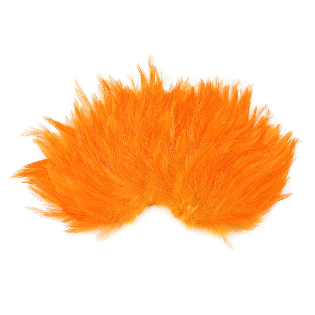 Feather Hackle Pads Dyed - Mango