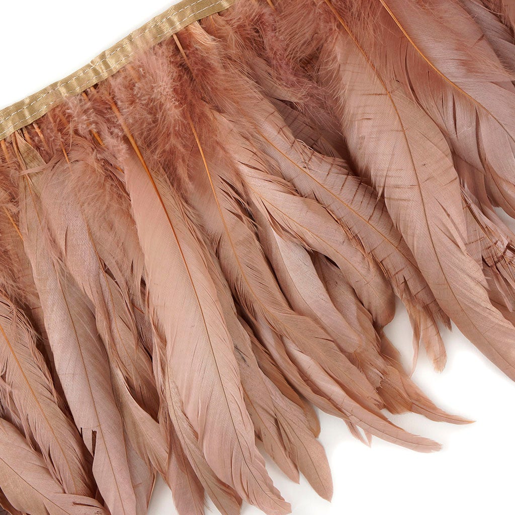 Bronze Iridescent Coque Fringe - 8 -10" - Rose Gold