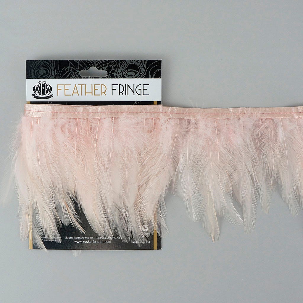 Dyed Hackle Feather Fringe Champagne