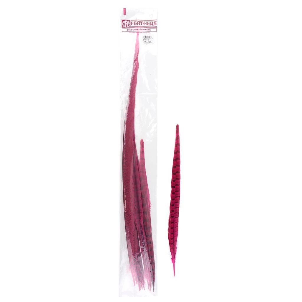 Pheasant Tails Assorted Bleached - Shocking Pink