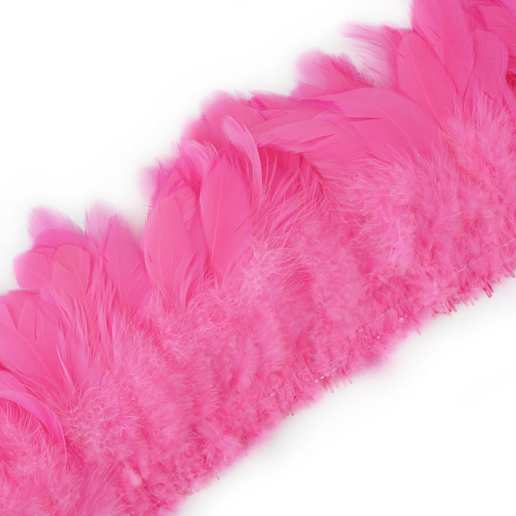 Rooster Schlappen-White-Dyed 1YD - Pink Orient