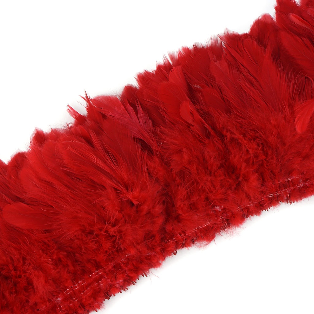 Rooster Schlappen-White-Dyed 1YD - Red