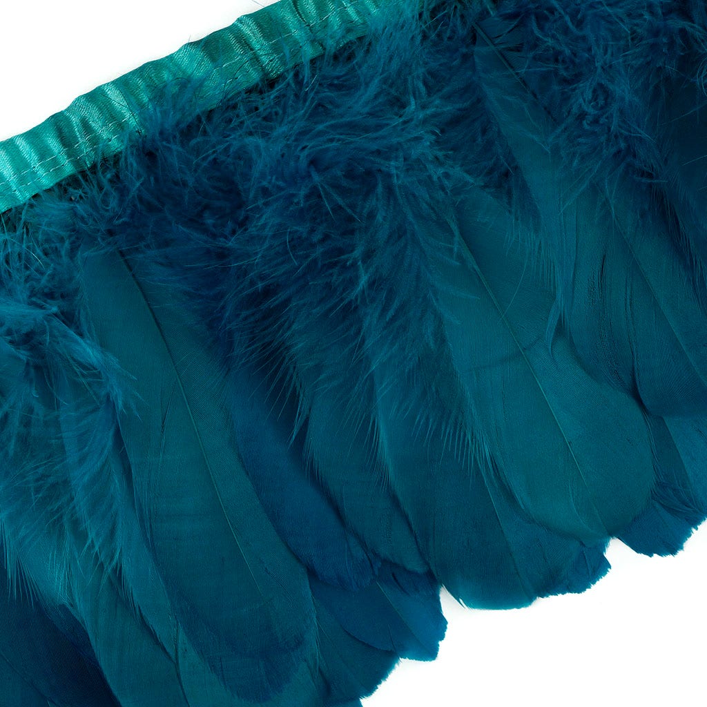 Parried Goose Pallet Feather Fringe Peacock Blue