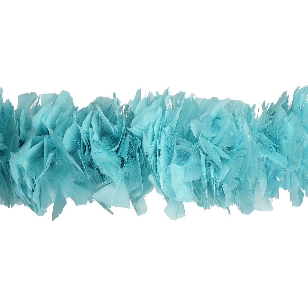 Turkey Feather Boa 6-8" - Light Turquoise