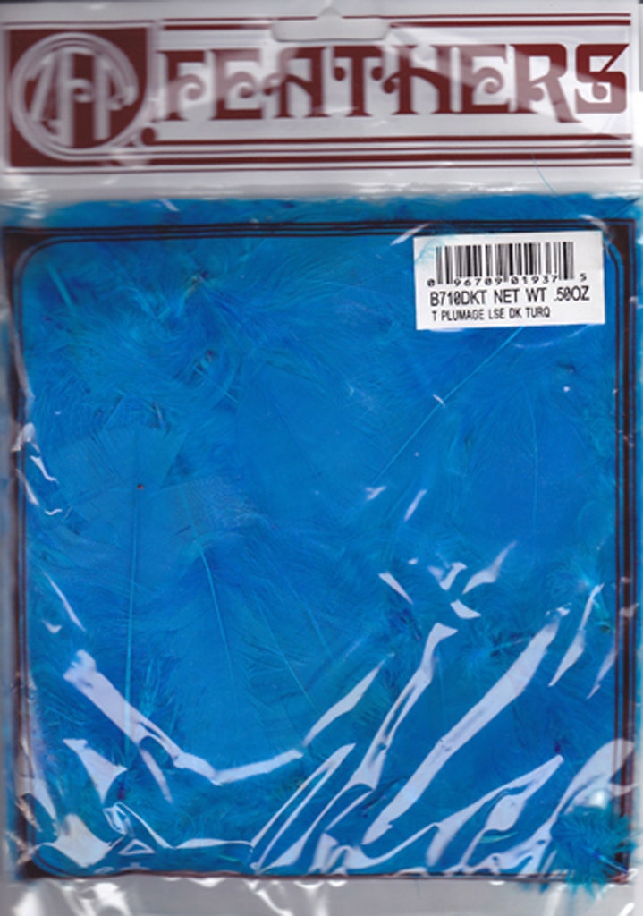 Loose Turkey Plumage Feathers - 0.5 oz - Dark Turquoise