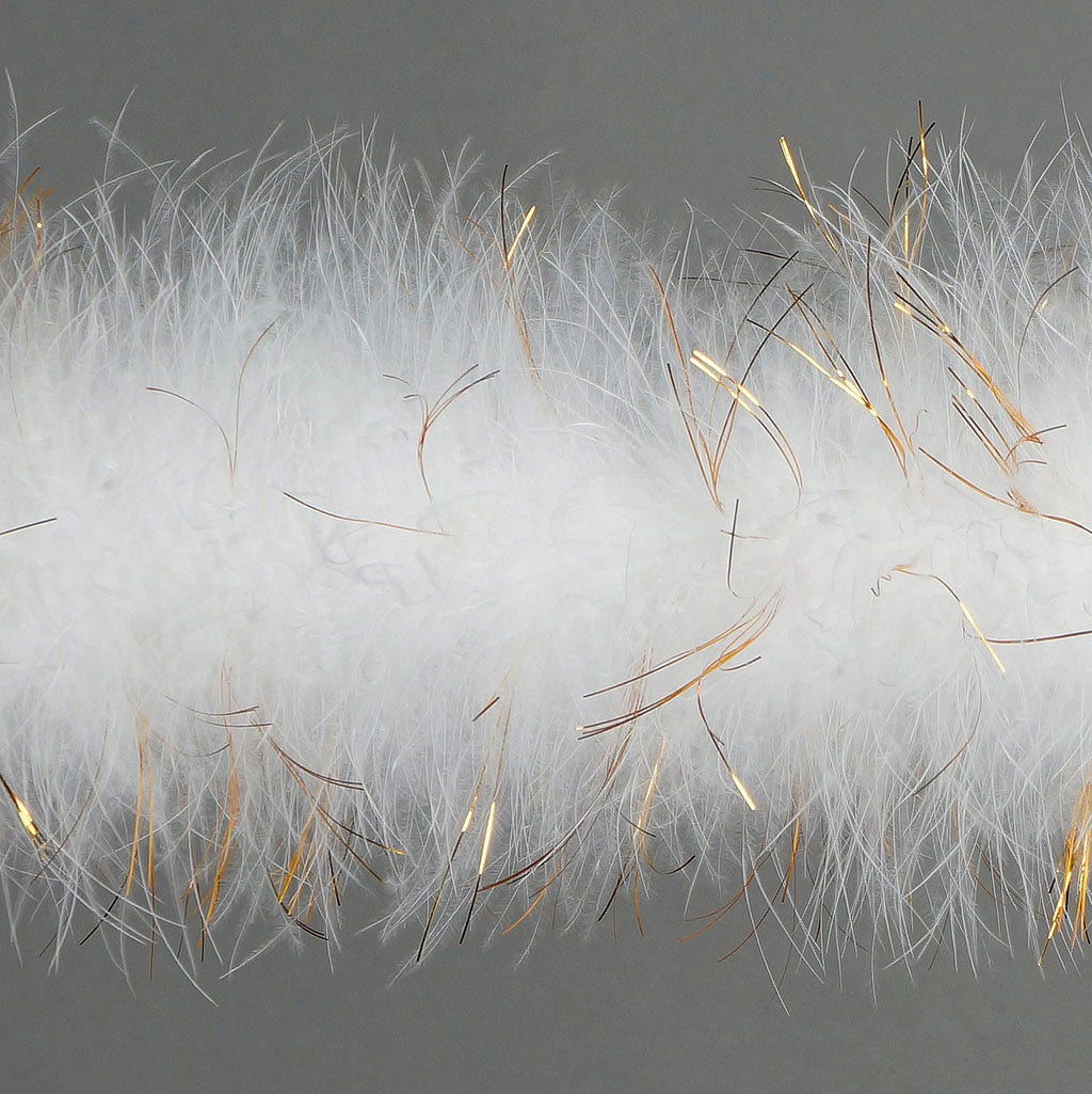 Marabou Boa with Lurex - Mediumweight - White/Gold Lurex