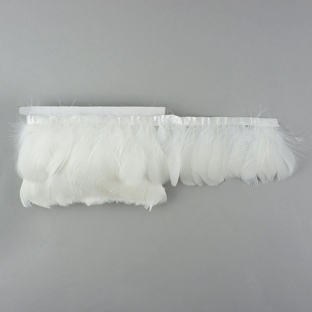 Goose Feather Fringe Trim - 5 Yards - White