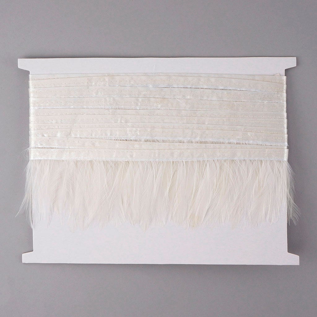 Dyed Hackle Feather Fringe - White
