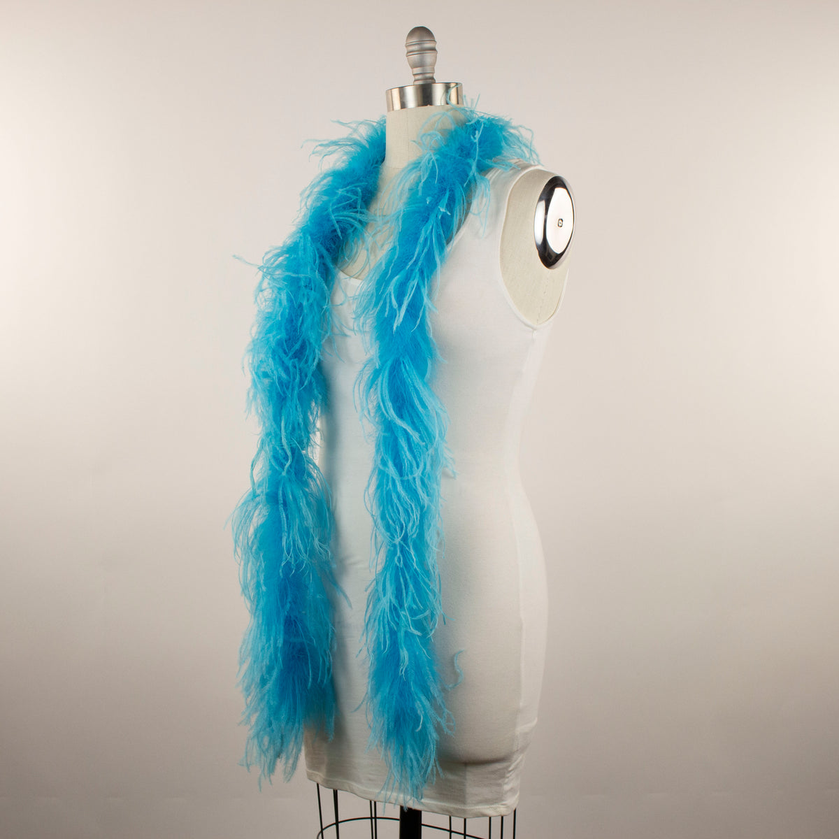 One Ply Ostrich Feather Boa - Light Turquoise