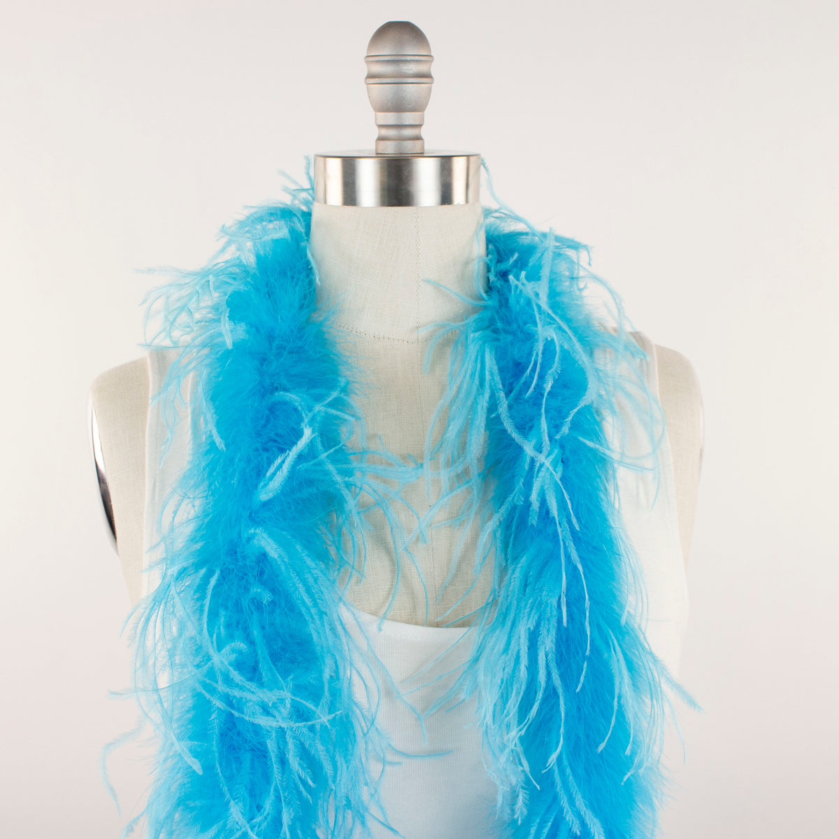 One Ply Ostrich Feather Boa - Light Turquoise
