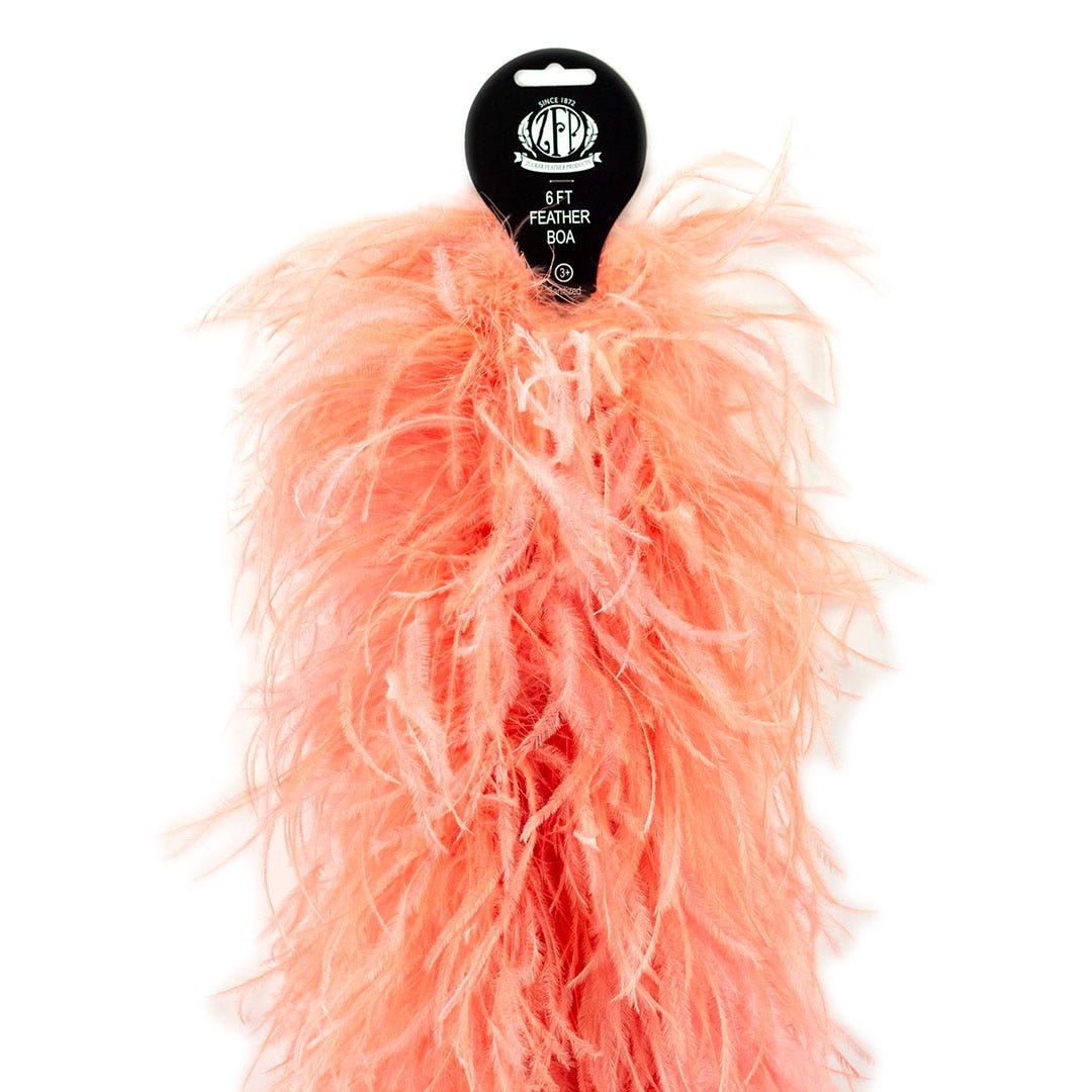 Apricot Blush Orange 2 Ply Ostrich Feather Boa