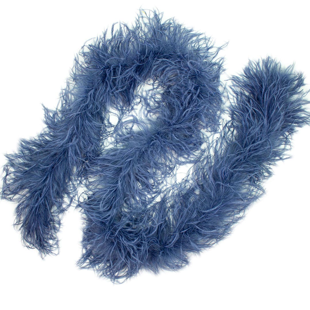 Denim Blue 2 Ply  Ostrich Feather Boa