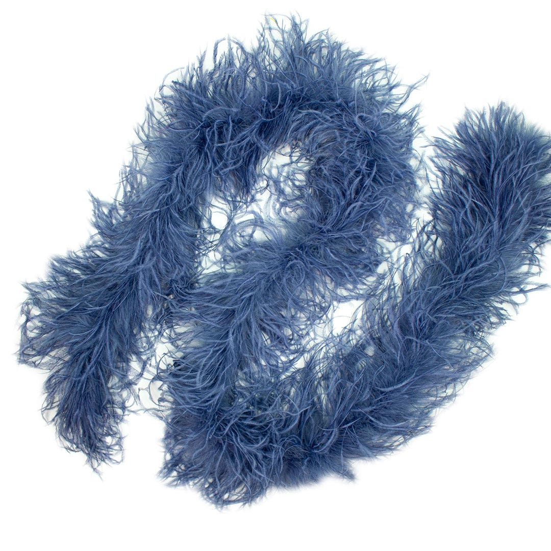 Denim Blue 2 Ply  Ostrich Feather Boa