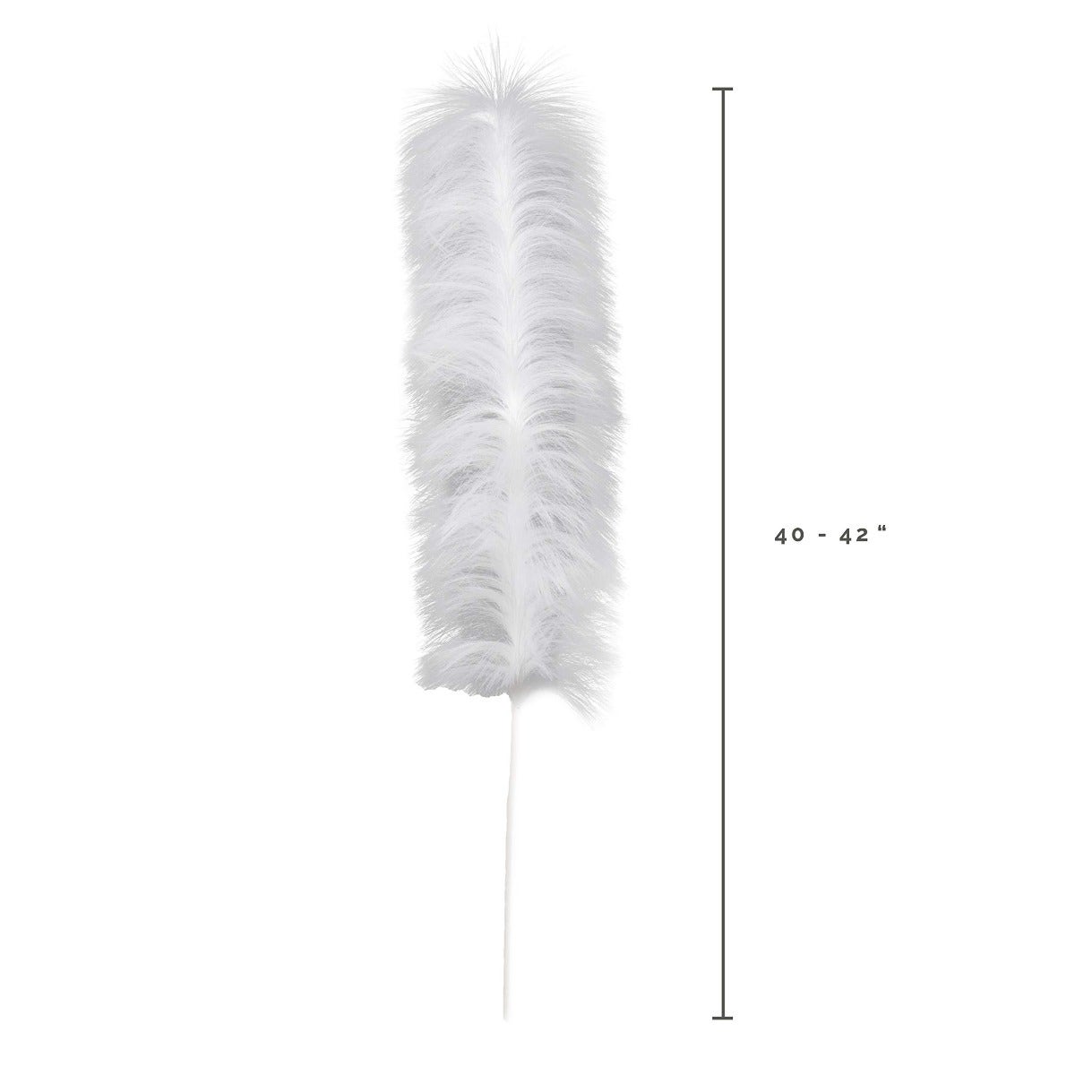 1 Piece Faux Ostrich Stem 40-42" - White