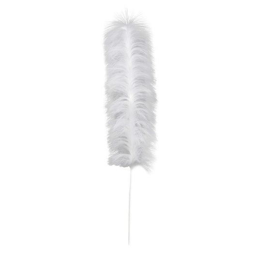 1 Piece Faux Ostrich Stem 40-42" - White