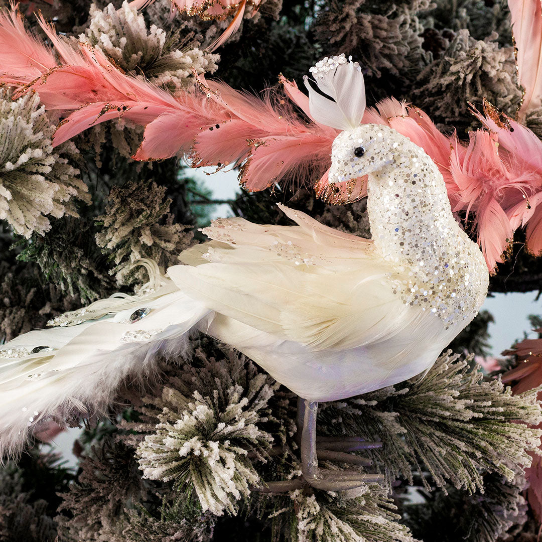 White Peacock Ornament