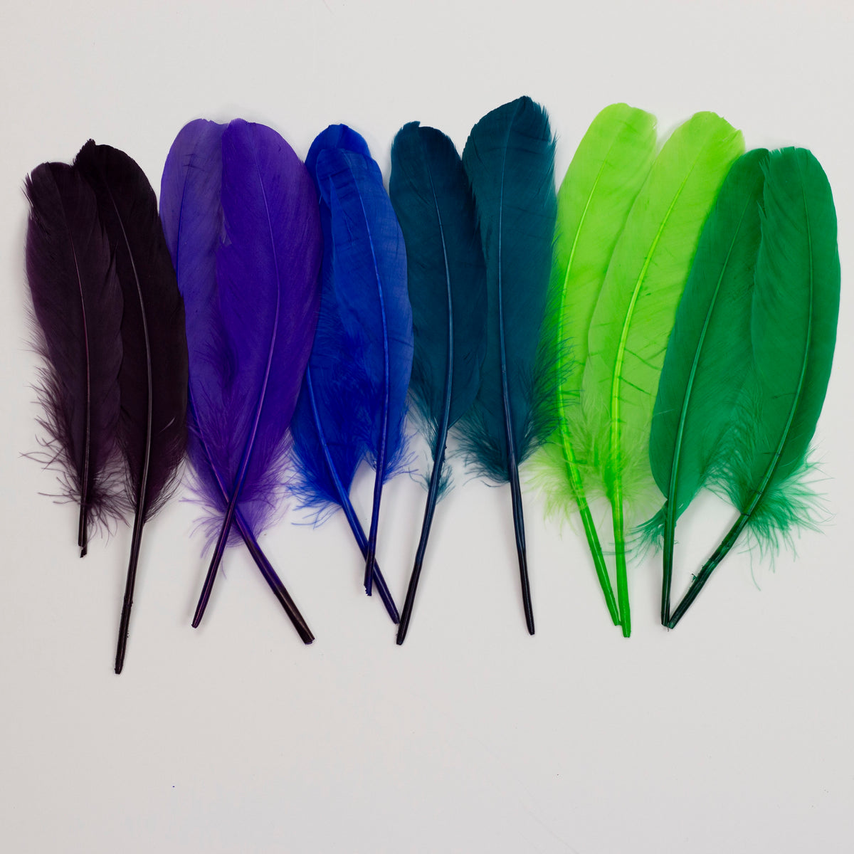 Goose Feathers 7-8" - 12 pcs - Cool Mix