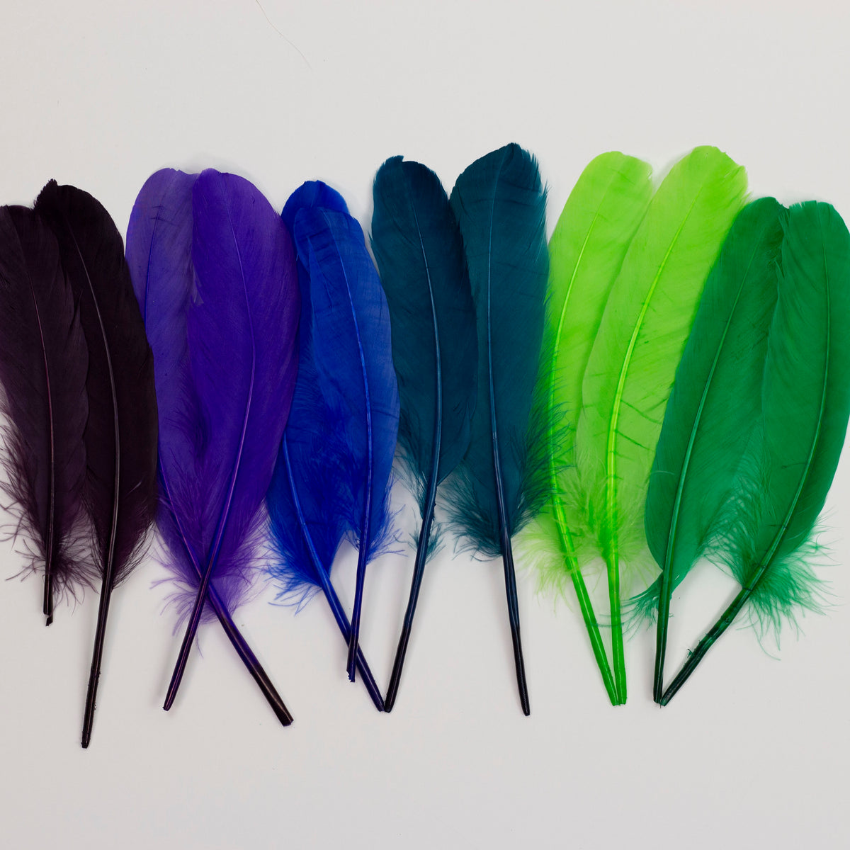 Goose Feathers 7-8" - 12 pcs - Cool Mix