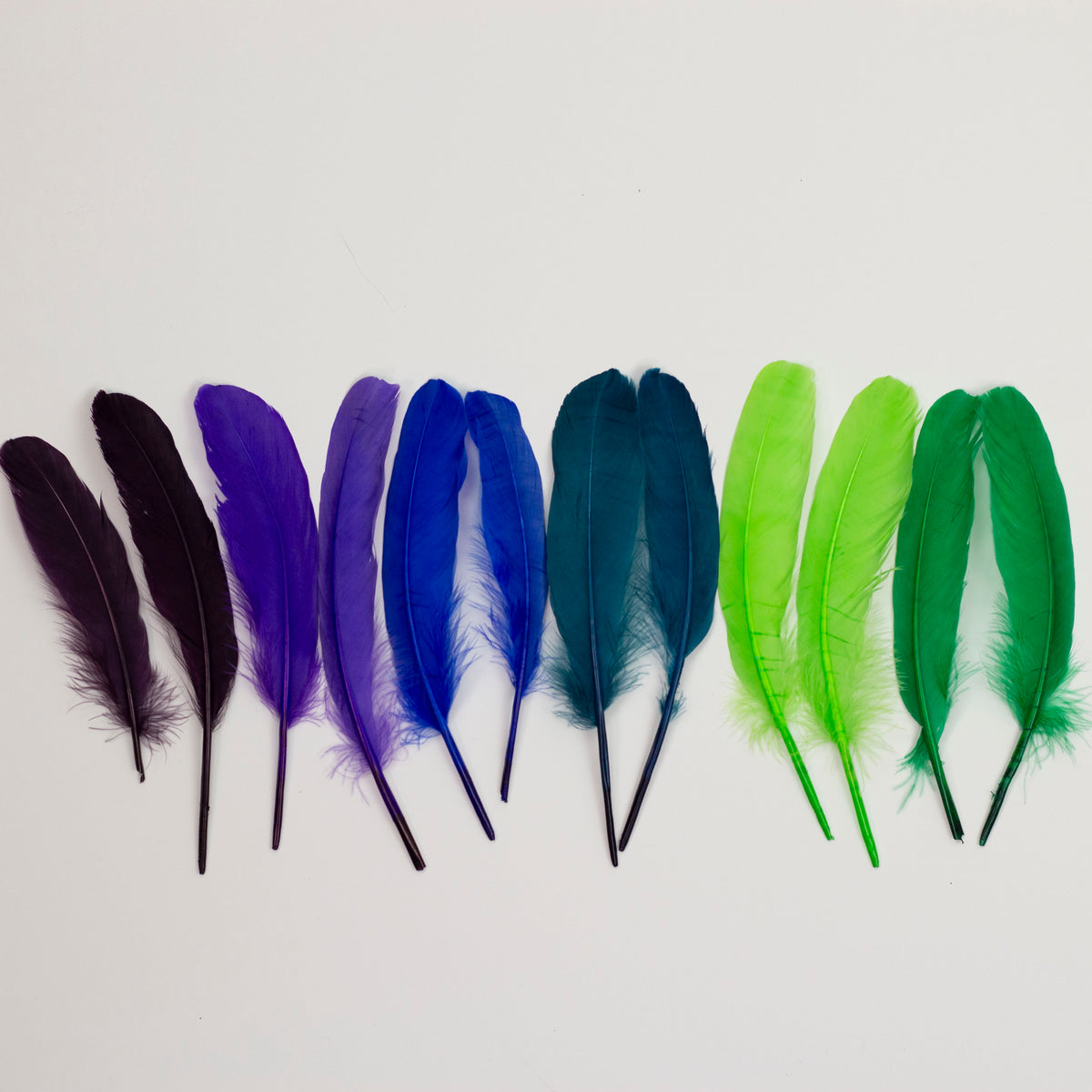 Goose Feathers 7-8" - 12 pcs - Cool Mix