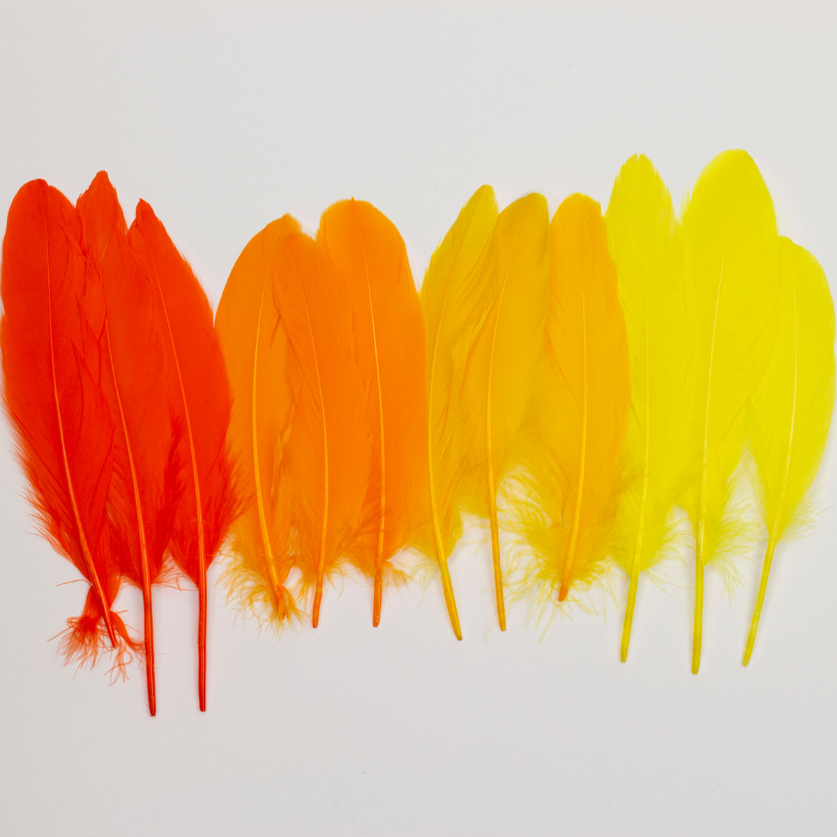Goose Feathers 7-8" - 12 pcs - Fire Mix