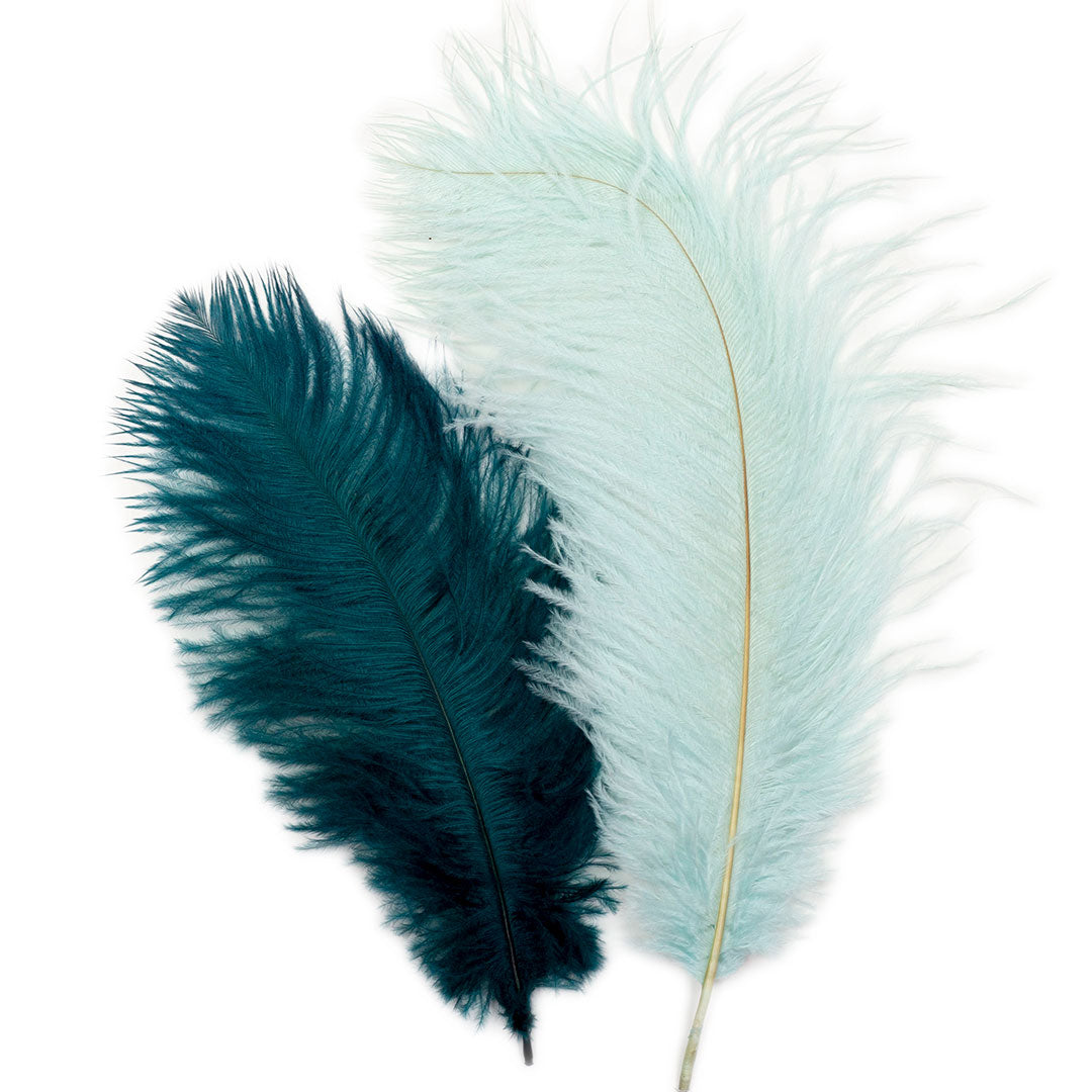 Ostrich/Goose Feather Kit Assorted 2-9 inch --Teal