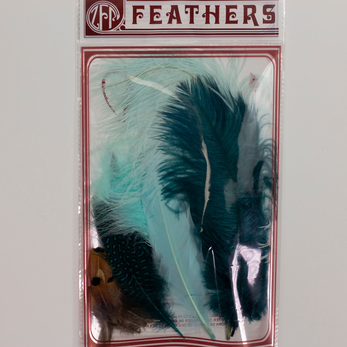 Ostrich/Goose Feather Kit Assorted 2-9 inch --Teal