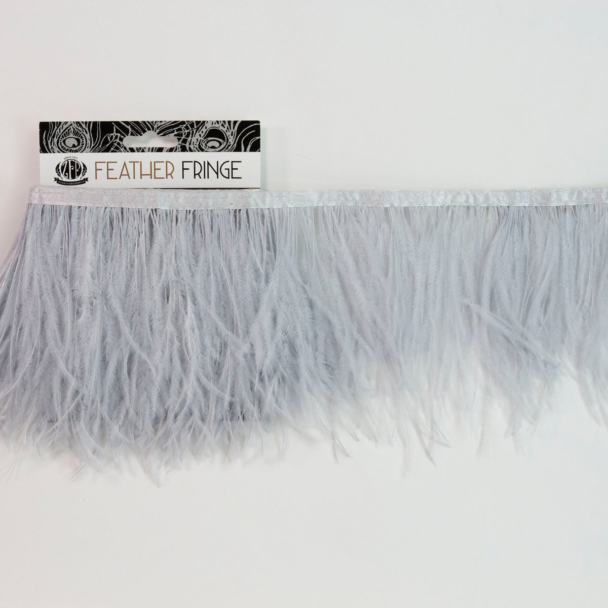 Ostrich Feather Fringe 2PLY - Silver